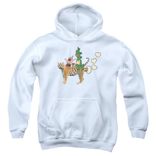 Uncle Grandpa Fart Hearts Kids Youth Hoodie White