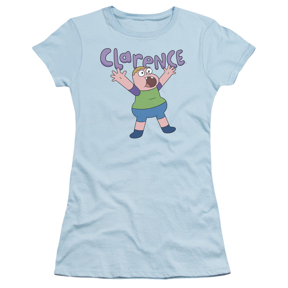 Clarence Whoo Junior Sheer Cap Sleeve Womens T Shirt Light Blue