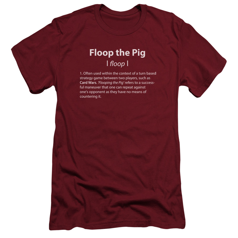 Adventure Time Floop the Pig Slim Fit Mens T Shirt Cardinal