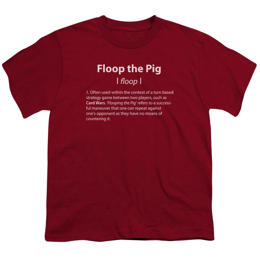 Adventure Time Floop the Pig Kids Youth T Shirt Cardinal
