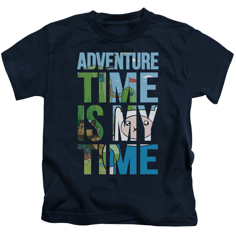 Adventure Time My Time Juvenile Kids Youth T Shirt Navy Blue 