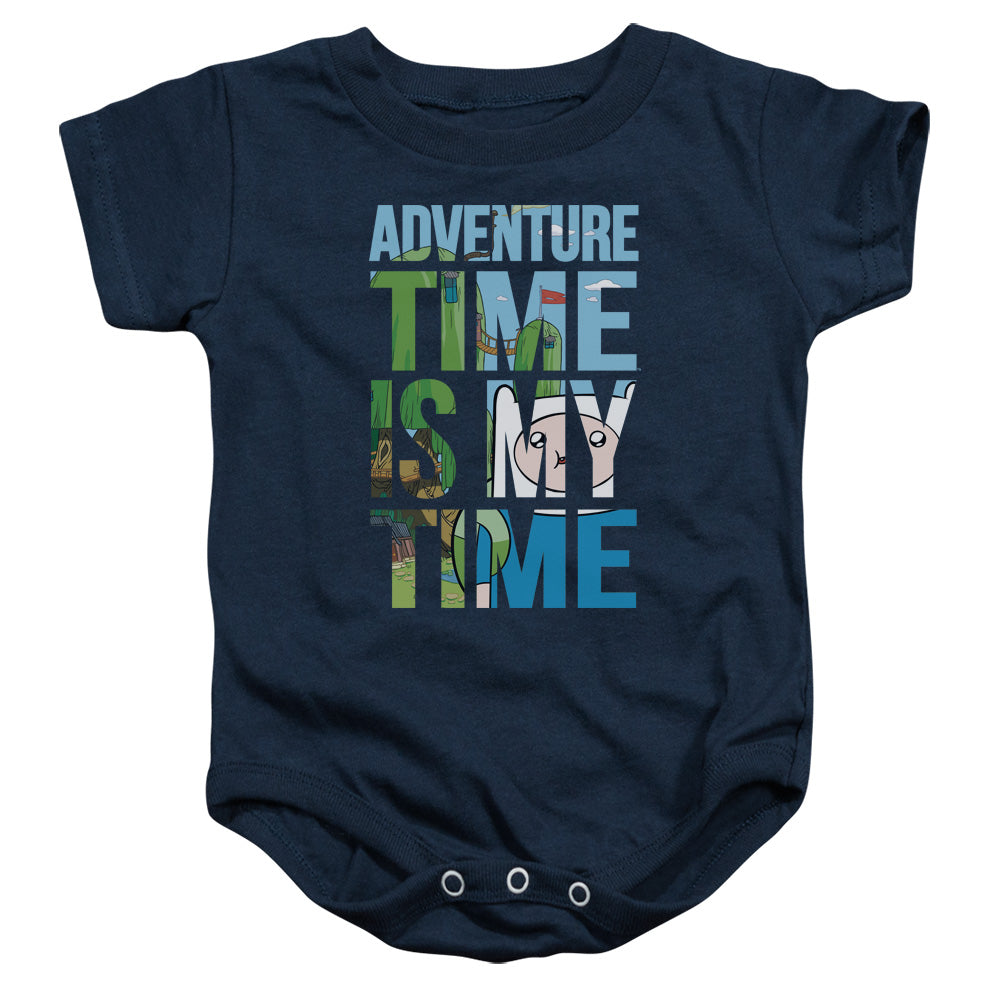 Adventure Time My Time Infant Baby Snapsuit Navy Blue