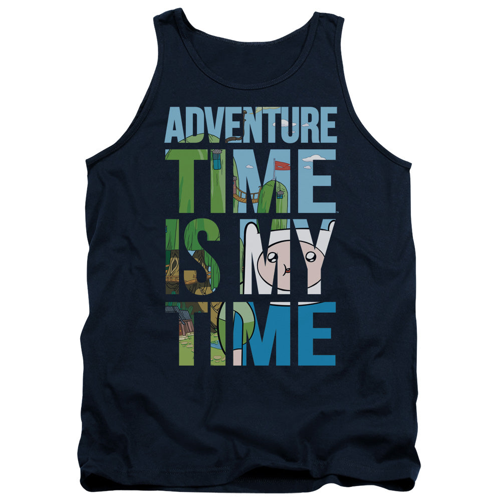 Adventure Time My Time Mens Tank Top Shirt Navy Blue