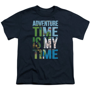 Adventure Time My Time Kids Youth T Shirt Navy Blue