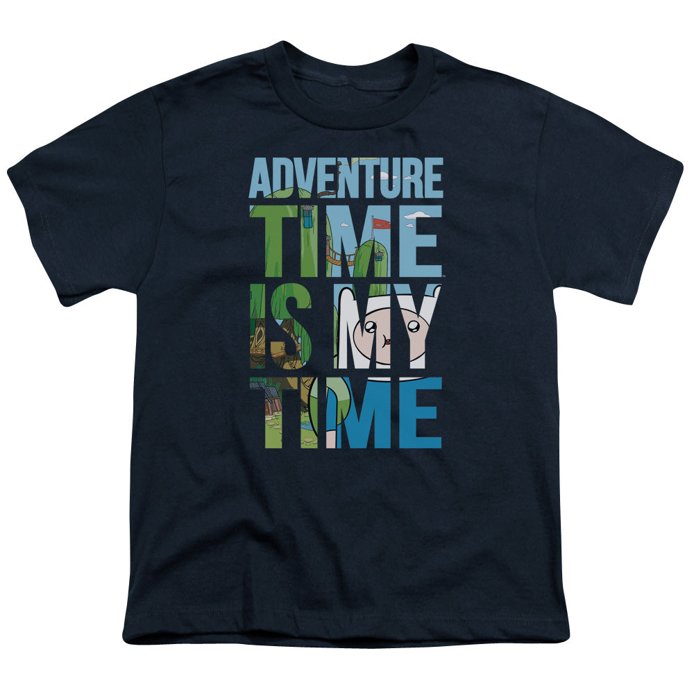 Adventure Time My Time Kids Youth T Shirt Navy Blue