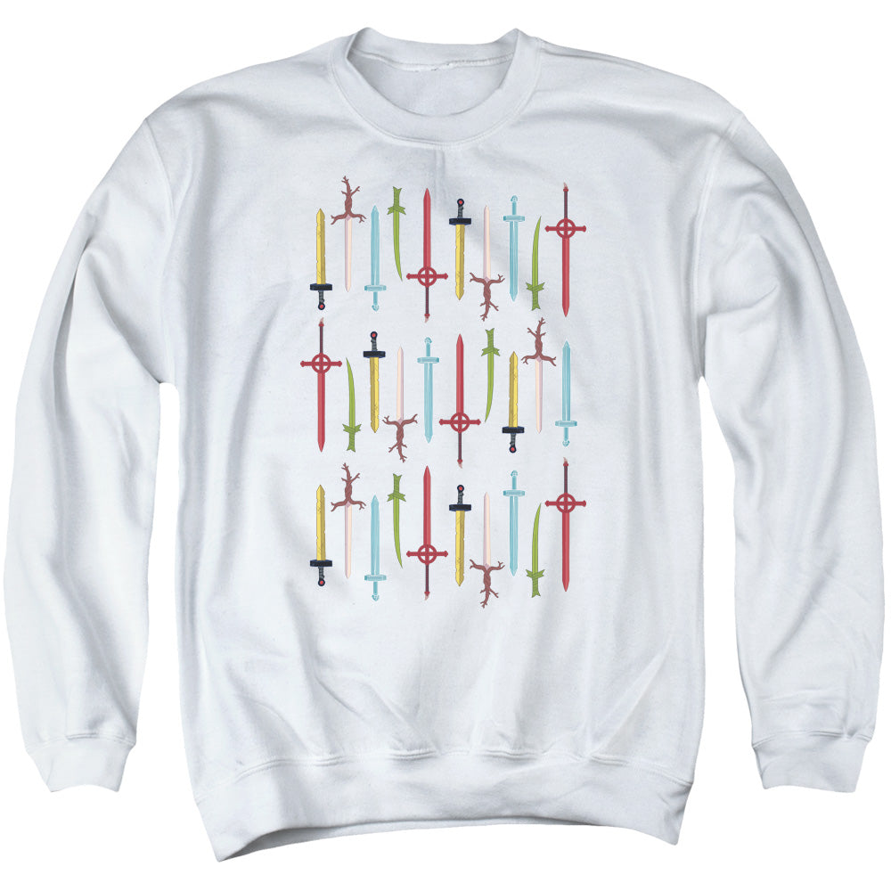 Adventure Time Swords Mens Crewneck Sweatshirt White