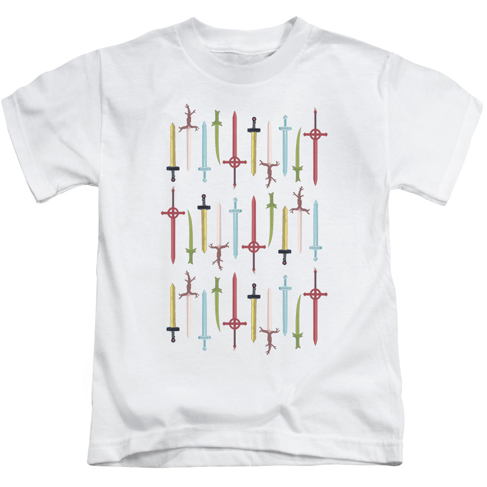 Adventure Time Swords Juvenile Kids Youth T Shirt White 