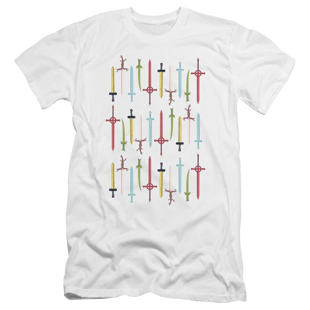 Adventure Time Swords Premium Bella Canvas Slim Fit Mens T Shirt White