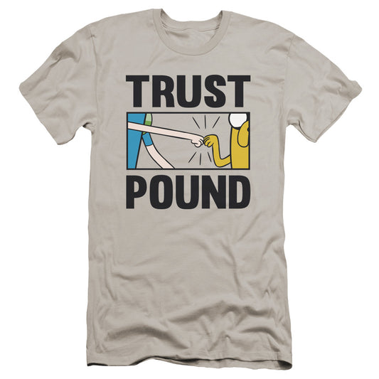 Adventure Time Trust Pound Premium Bella Canvas Slim Fit Mens T Shirt Silver