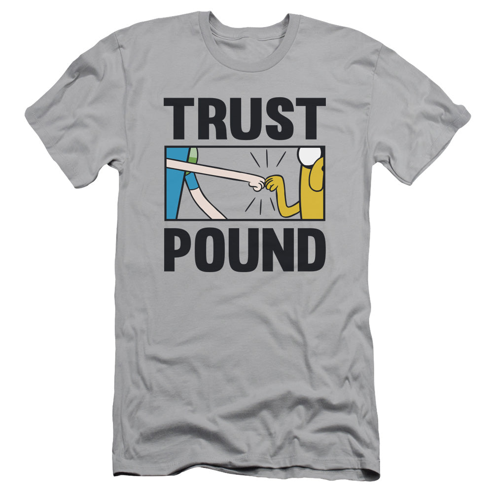 Adventure Time Trust Pound Slim Fit Mens T Shirt Silver