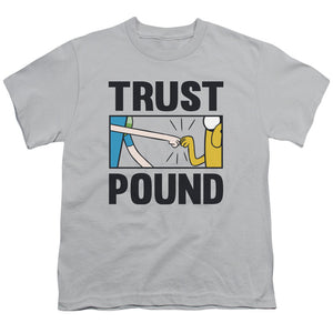 Adventure Time Trust Pound Kids Youth T Shirt Silver