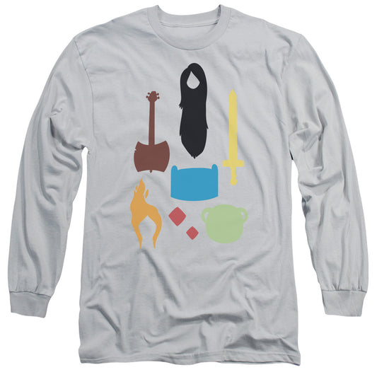 Adventure Time Icons Mens Long Sleeve Shirt Silver