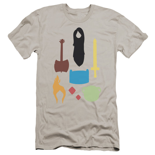 Adventure Time Icons Premium Bella Canvas Slim Fit Mens T Shirt Silver