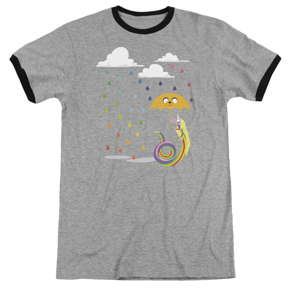 Adventure Time Lady in the Rain Heather Ringer Mens T Shirt Heather Black