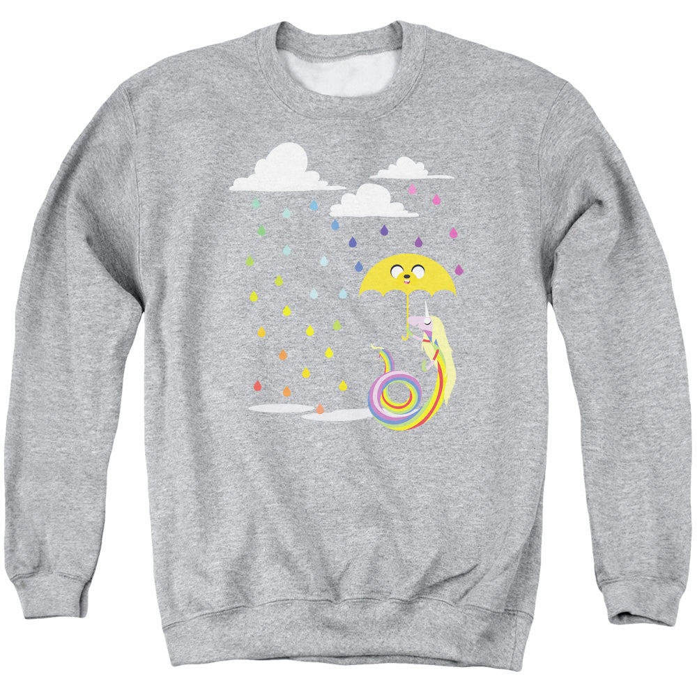 Adventure Time Lady in the Rain Mens Crewneck Sweatshirt Athletic Heather