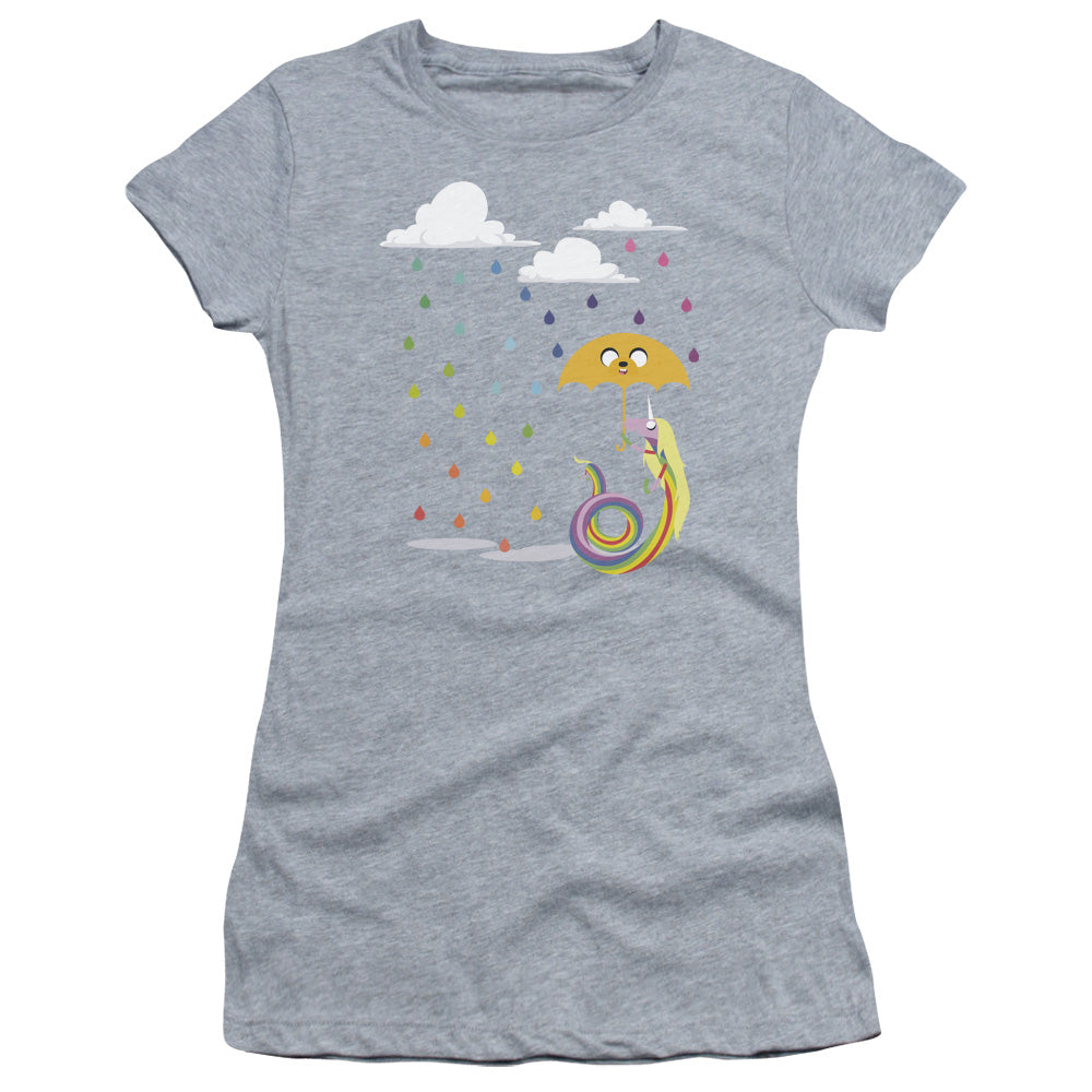 Adventure Time Lady in the Rain Junior Sheer Cap Sleeve Womens T Shirt Athletic Heather