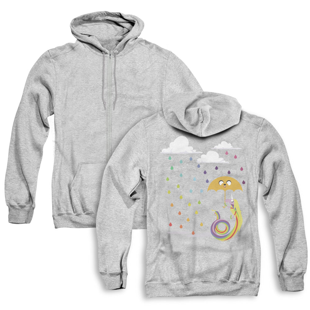 Adventure Time Lady in the Rain Back Print Zipper Mens Hoodie Athletic Heather