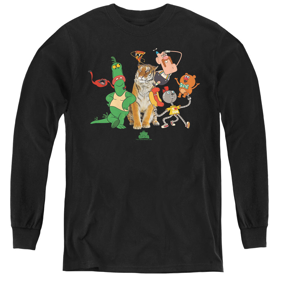 Uncle Grandpa Group Long Sleeve Kids Youth T Shirt Black