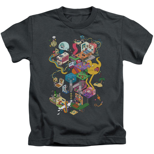 Uncle Grandpa Inside the Rv Juvenile Kids Youth T Shirt Charcoal 