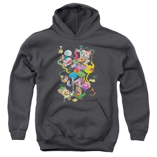 Uncle Grandpa Inside the Rv Kids Youth Hoodie Charcoal