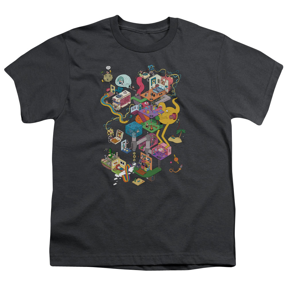 Uncle Grandpa Inside the Rv Kids Youth T Shirt Charcoal