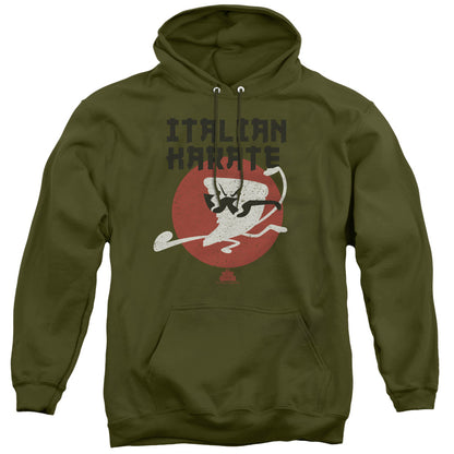 Uncle Grandpa Italian Karate Mens Hoodie Military Green