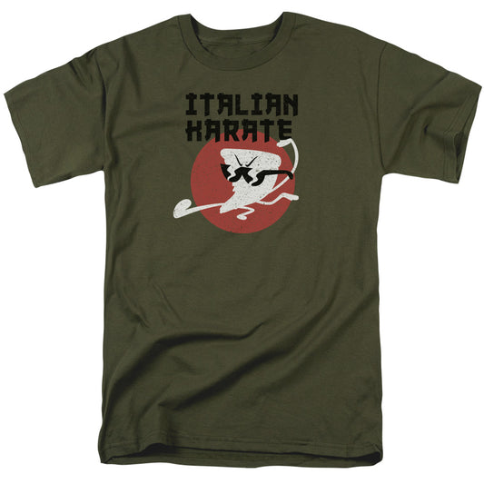 Uncle Grandpa Italian Karate Mens T Shirt Military Green