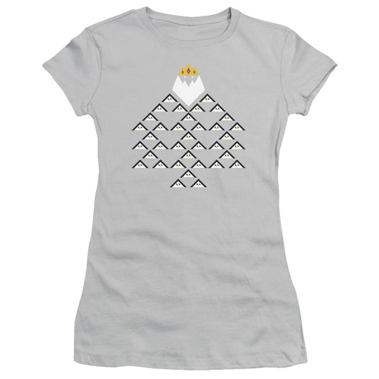 Adventure Time Ice King Triangle Junior Sheer Cap Sleeve Womens T Shirt Silver