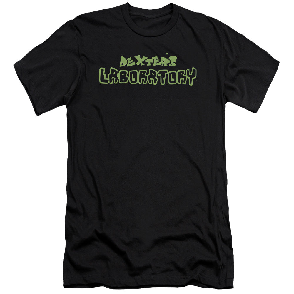 Dexters Laboratory Dexters Logo Slim Fit Mens T Shirt Black