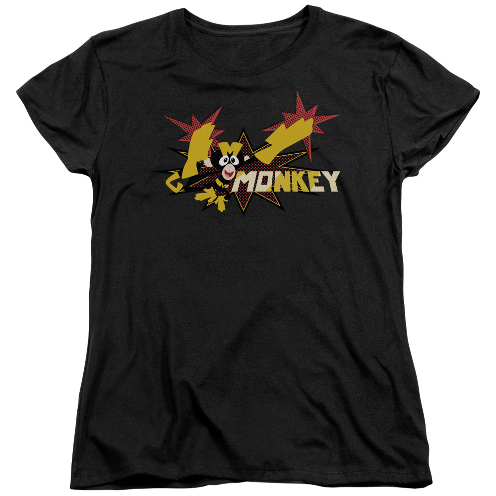 Dexters Laboratory Monkey Womens T Shirt Black