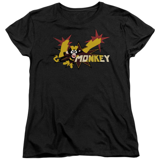Dexters Laboratory Monkey Womens T Shirt Black