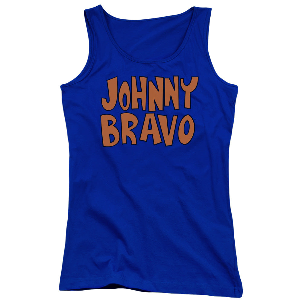 Johnny Bravo Jb Logo Womens Tank Top Shirt Royal Blue