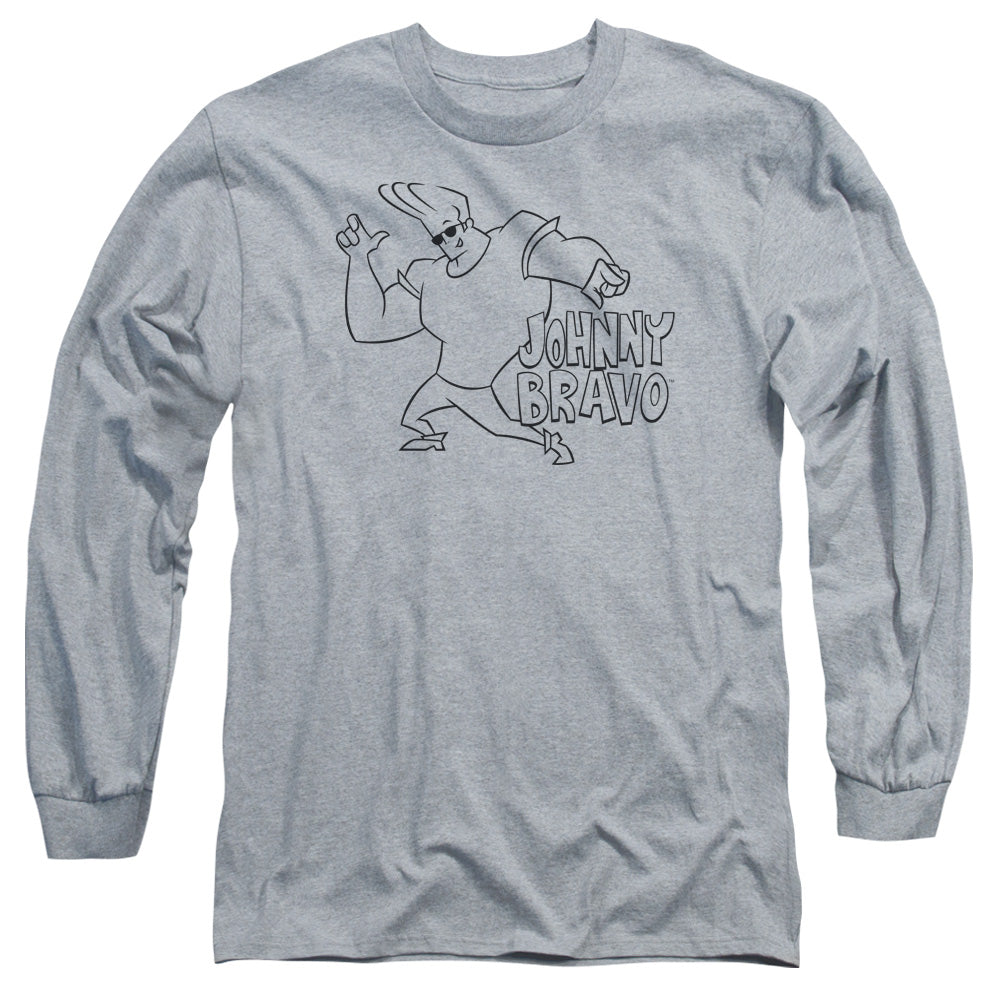 Johnny Bravo Jb Line Art Mens Long Sleeve Shirt Athletic Heather