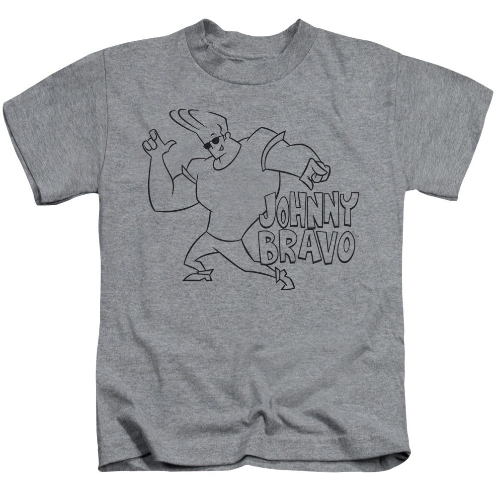 Johnny Bravo Jb Line Art Juvenile Kids Youth T Shirt Athletic Heather 