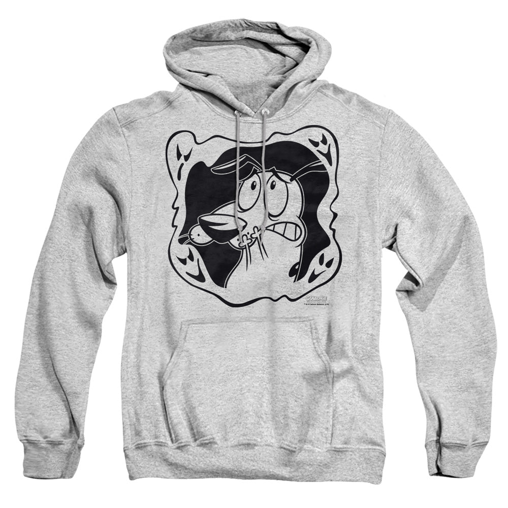 Courage The Cowardly Dog Ghost Frame Mens Hoodie Athletic Heather Officially Licensed