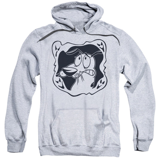 Courage the Cowardly Dog Ghost Frame Mens Hoodie Athletic Heather