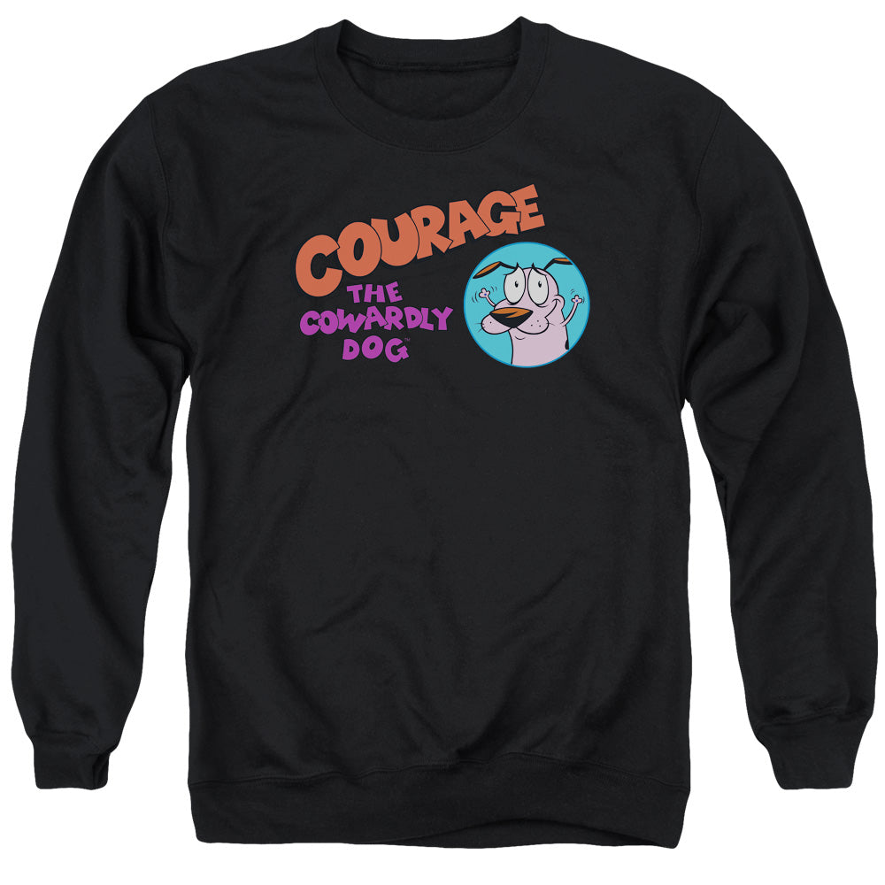 Courage the Cowardly Dog Courage Logo Mens Crewneck Sweatshirt Black