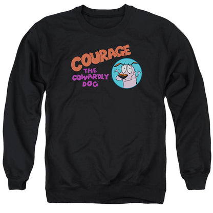 Courage the Cowardly Dog Courage Logo Mens Crewneck Sweatshirt Black