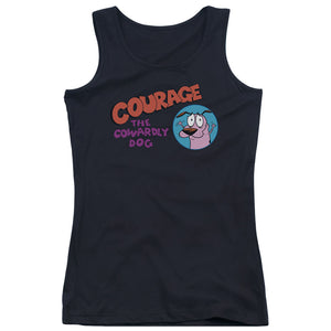 Courage the Cowardly Dog Courage Logo Womens Tank Top Shirt Black