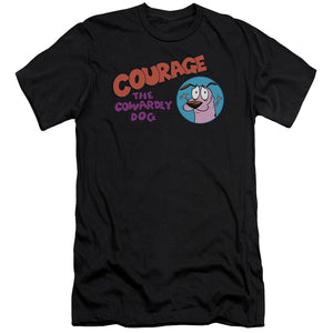 Courage the Cowardly Dog Courage Logo Slim Fit Mens T Shirt Black