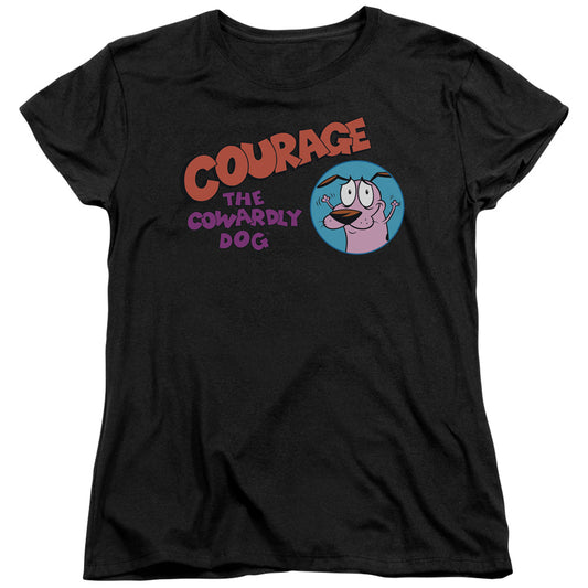 Courage the Cowardly Dog Courage Logo Womens T Shirt Black