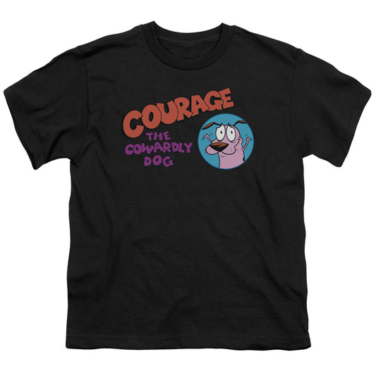 Courage the Cowardly Dog Courage Logo Kids Youth T Shirt Black