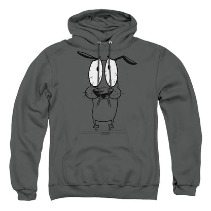 Courage The Cowardly Dog Scared Mens Hoodie Charcoal Officially Licensed