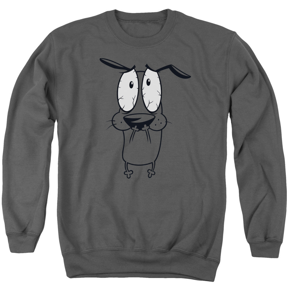 Courage the Cowardly Dog Scared Mens Crewneck Sweatshirt Charcoal