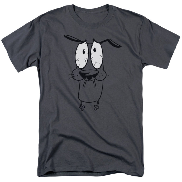 Courage the Cowardly Dog Scared Mens T Shirt Charcoal