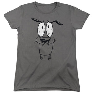 Courage the Cowardly Dog Scared Womens T Shirt Charcoal