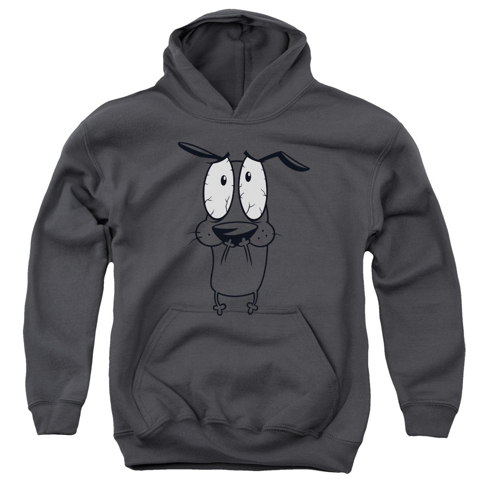 Courage the Cowardly Dog Scared Kids Youth Hoodie Charcoal
