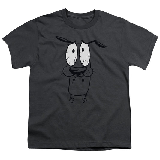 Courage the Cowardly Dog Scared Kids Youth T Shirt Charcoal