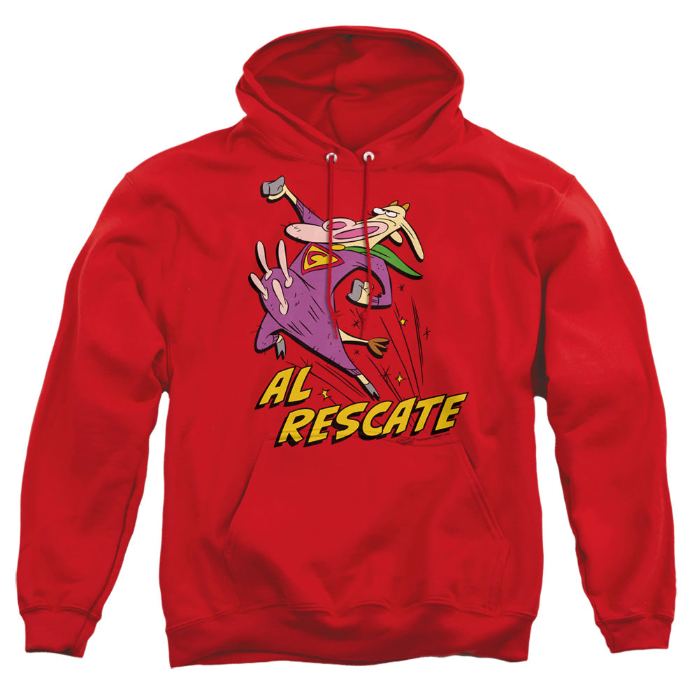 Cow And Chicken Al Rescate Mens Hoodie Red