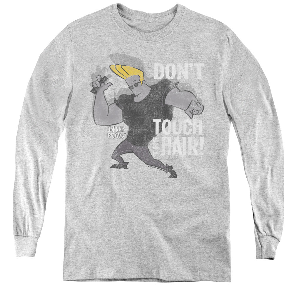Johnny Bravo Hair Long Sleeve Kids Youth T Shirt Athletic Heather